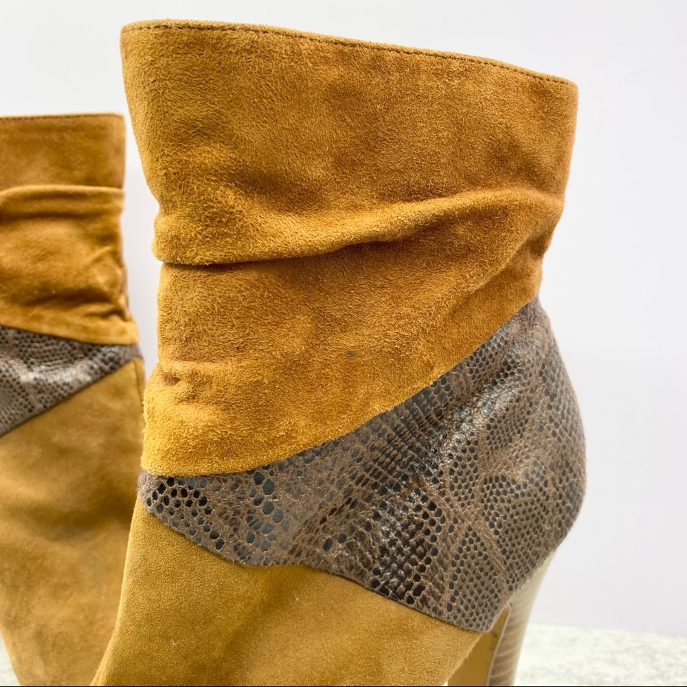 Bakers- Camel Suede Snake Print Slouch platform bootie 8.5 - Picture 5 of 9